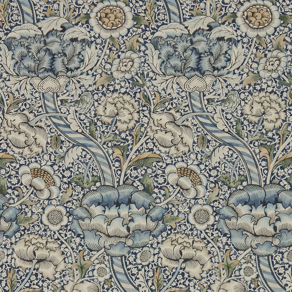 Wandle Wallpaper 216422 by Morris & Co in Blue Stone